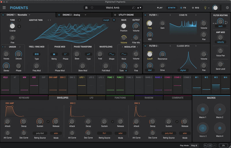 Arturia Pigments 7 synthesizer interface — one of the best Plugin Boutique August 2026 deals for R&B producers