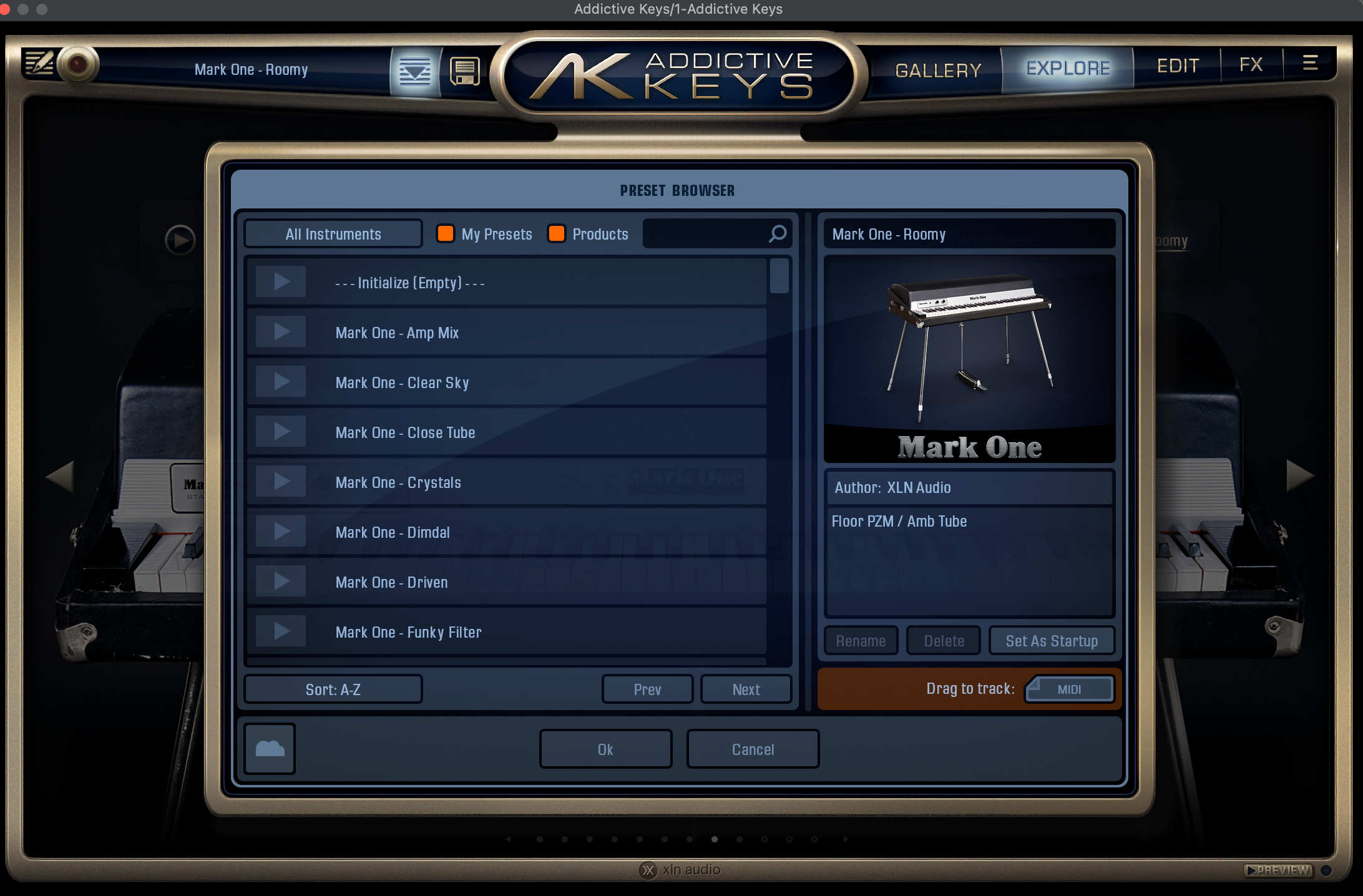 Addictive Keys preset browser — ExploreMaps visual preset navigation