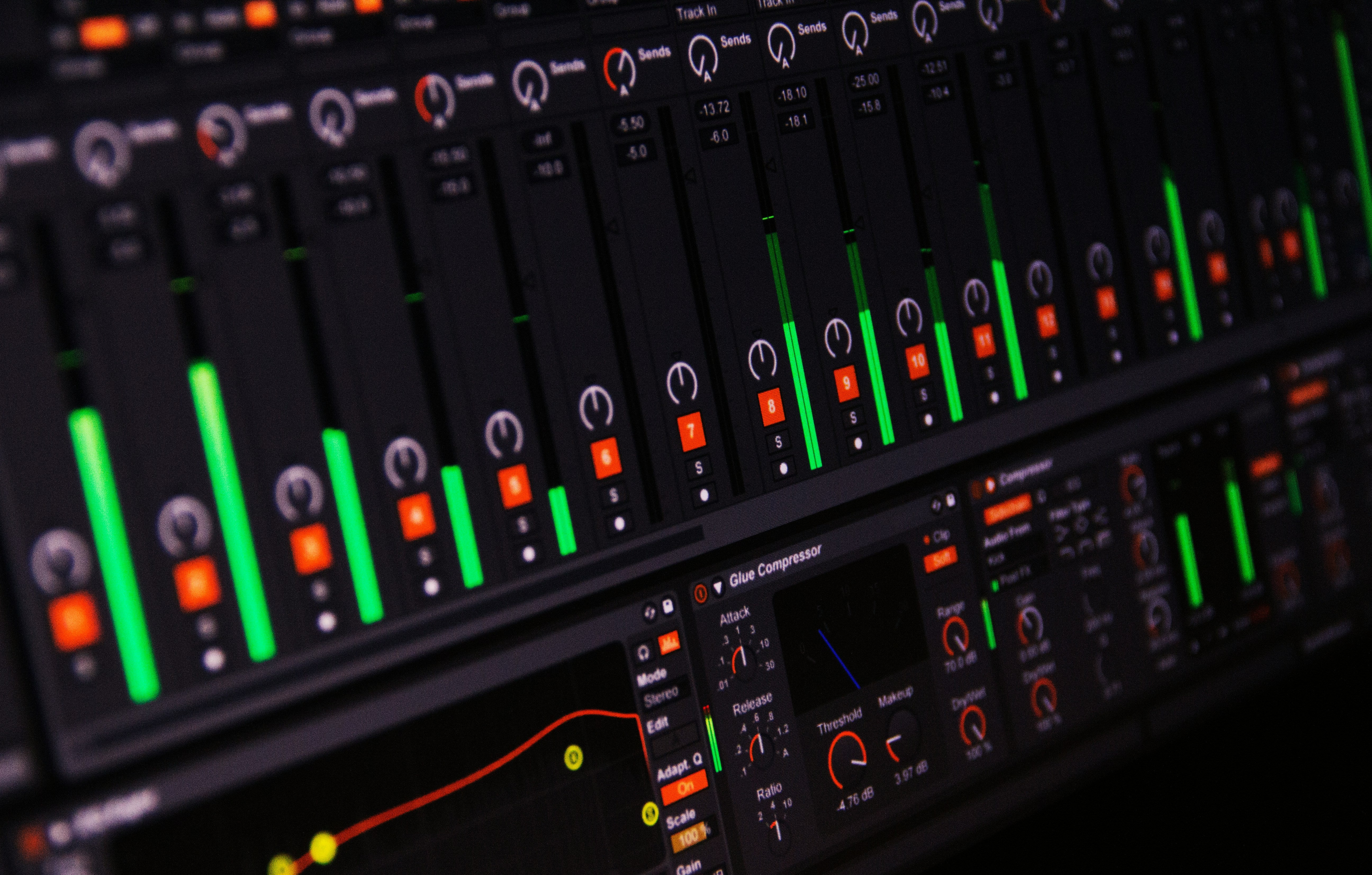 Free DAW software shown on a laptop screen in a home music production setup